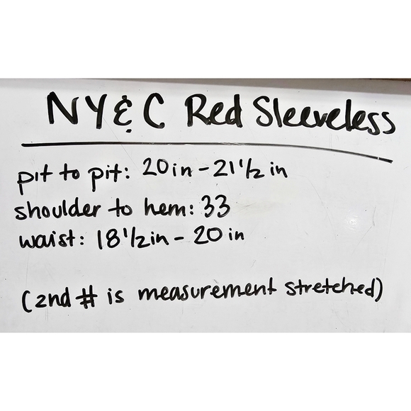 NEW YORK & COMPANY Nwt Lace-Mesh Sleeveless Tiered Tunic Top, Red, L - Picture 16 of 16